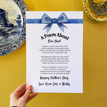 Personalised Poem Print Gift For Fathers Day, 2 of 5