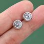 Extra Large 6mm Cz Stud Earrings In Sterling Silver, thumbnail 7 of 12