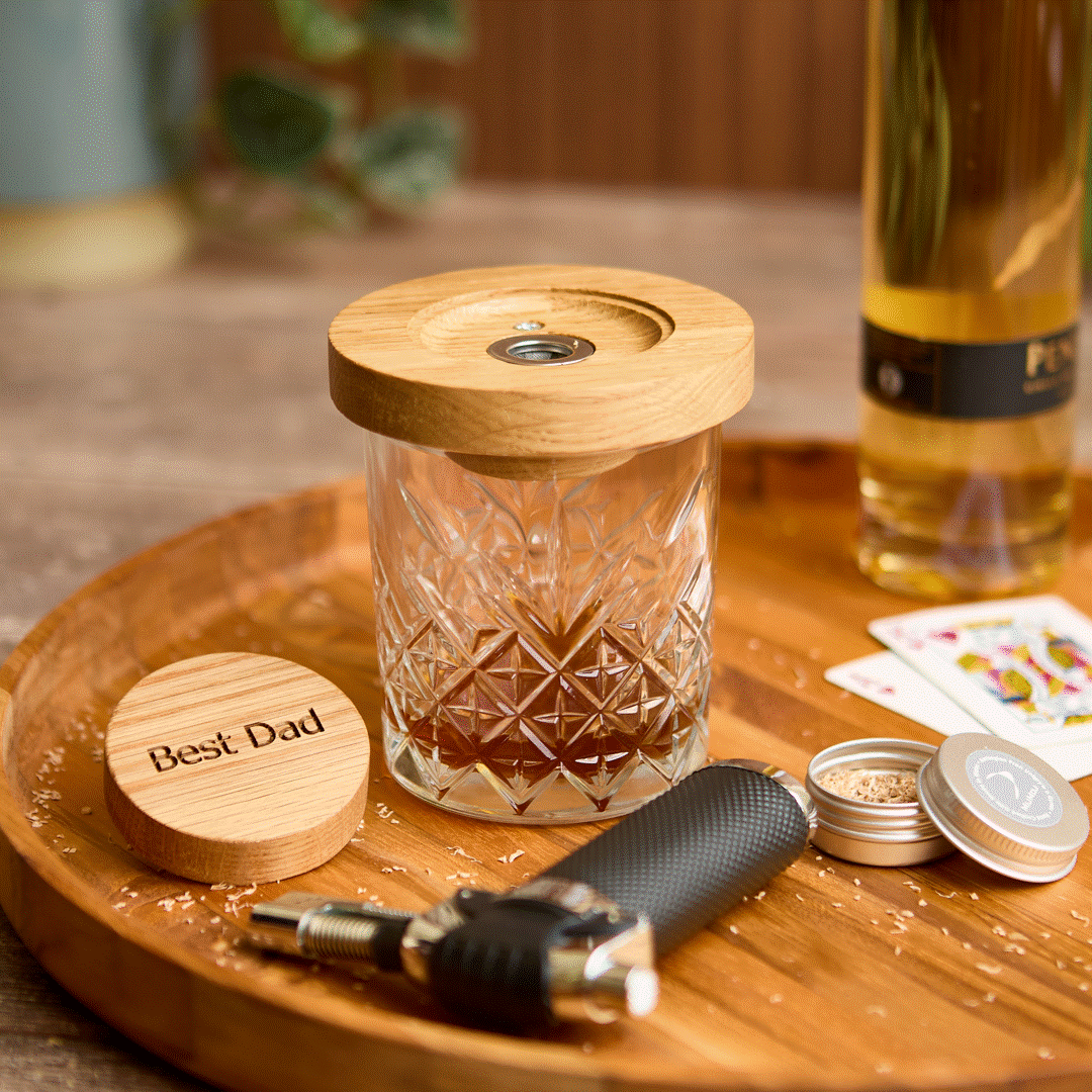 Personalised Solid Oak Cocktail And Whiskey Smoker – Gift For Him, 2 of 12