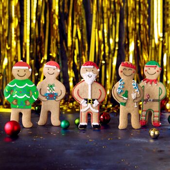 Biscuiteers Hand Iced Christmas Present Jolly Ginger Biscuit Gift, 2 of 2
