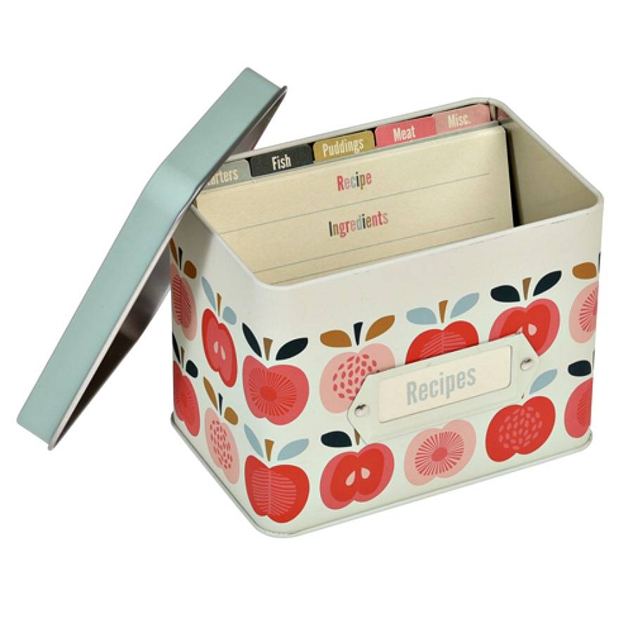 vintage apple tin recipe box by posh totty designs interiors ...