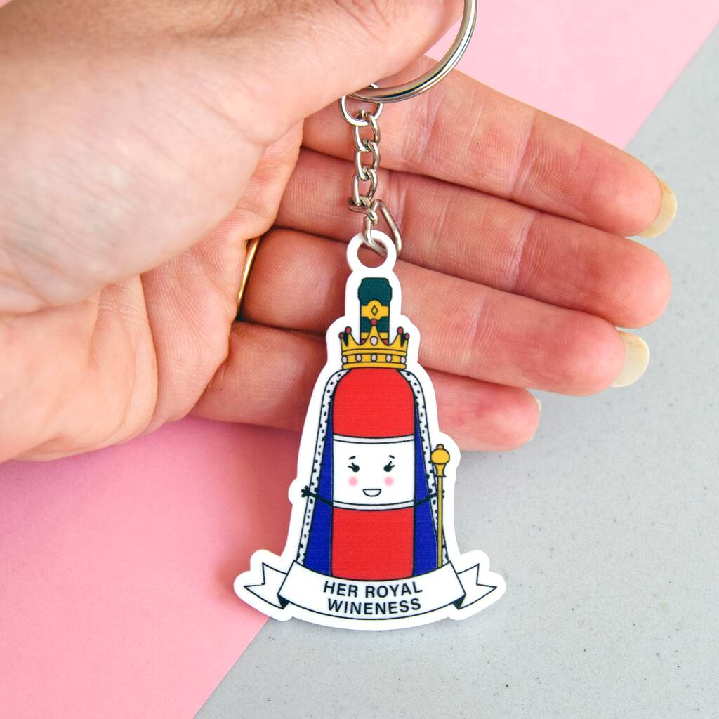Image of Funny Wine Keyring Gift For Friend