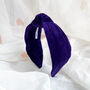 Purple Velvet Knot Headband, thumbnail 2 of 6