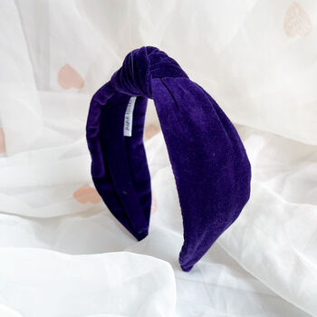 Purple Velvet Knot Headband, 2 of 6