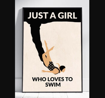 Just A Girl Who Loves To Swim Print, 3 of 4
