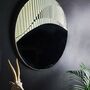 Vintage Oval Mirror With Etched Style Geometric Design, thumbnail 3 of 5