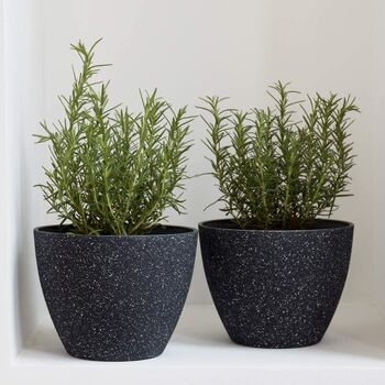 Pack Of Two Minimalist Planters With Drainage Holes, 10 of 10