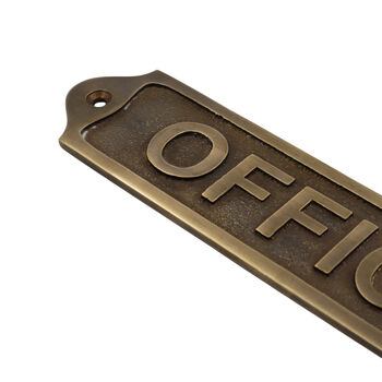 Personalised Office Brass Plaque With Vintage Finish, 2 of 12