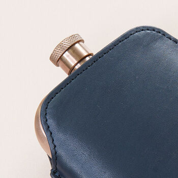 Copper Hip Flask With Engraved Vintage Leather Sleeve, 5 of 5