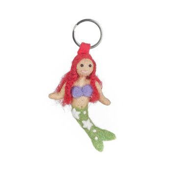 Handmade Felt Mermaid Keyring, 3 of 3