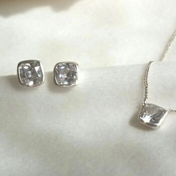 Cushion Cut Diamond Solitaire Necklace, 5 of 7