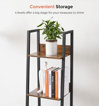 Four Tier Ladder Shelf Free Standing Storage Bookcase, 8 of 9