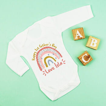 Personalised First Father's Day Rainbow Bodysuit, 4 of 9