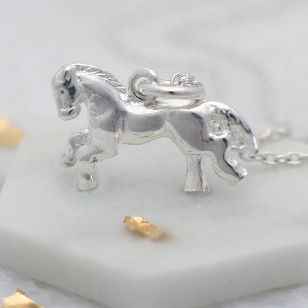 Personalised Sterling Silver Little Horse Necklace, 1 of 4