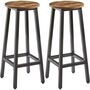 Set Of Two Bar Stool Bar Padded Chairs Footrest, thumbnail 6 of 9