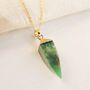 Chrysoprase Chakra Gemstone Spike Gold Chain Necklace, thumbnail 1 of 4