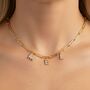 Charm Builder™ Gold Paperclip Crystal Initial Name Necklace, thumbnail 1 of 5