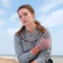 Calamine Tuck Stitch Fingerless Lambswool Gloves, thumbnail 3 of 4