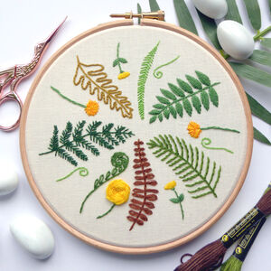 Forest Ferns Embroidery Kit By Piwi's Crafts