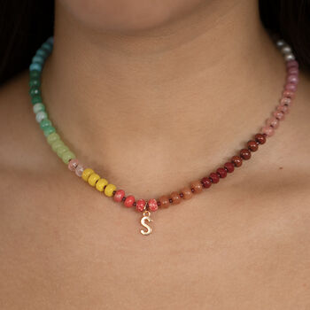 Mixed Agate Bead Necklace In Earthy Tones, 2 of 7