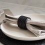 Marbury Black Rattan Napkin Rings Set Of Six, thumbnail 3 of 3