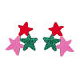 Colourful Statement Star Earrings In Emerald Acrylic, thumbnail 4 of 5