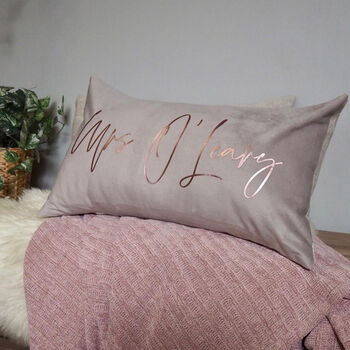 Mr And Mrs Personalised Velvet Scatter Cushion Set, 7 of 8