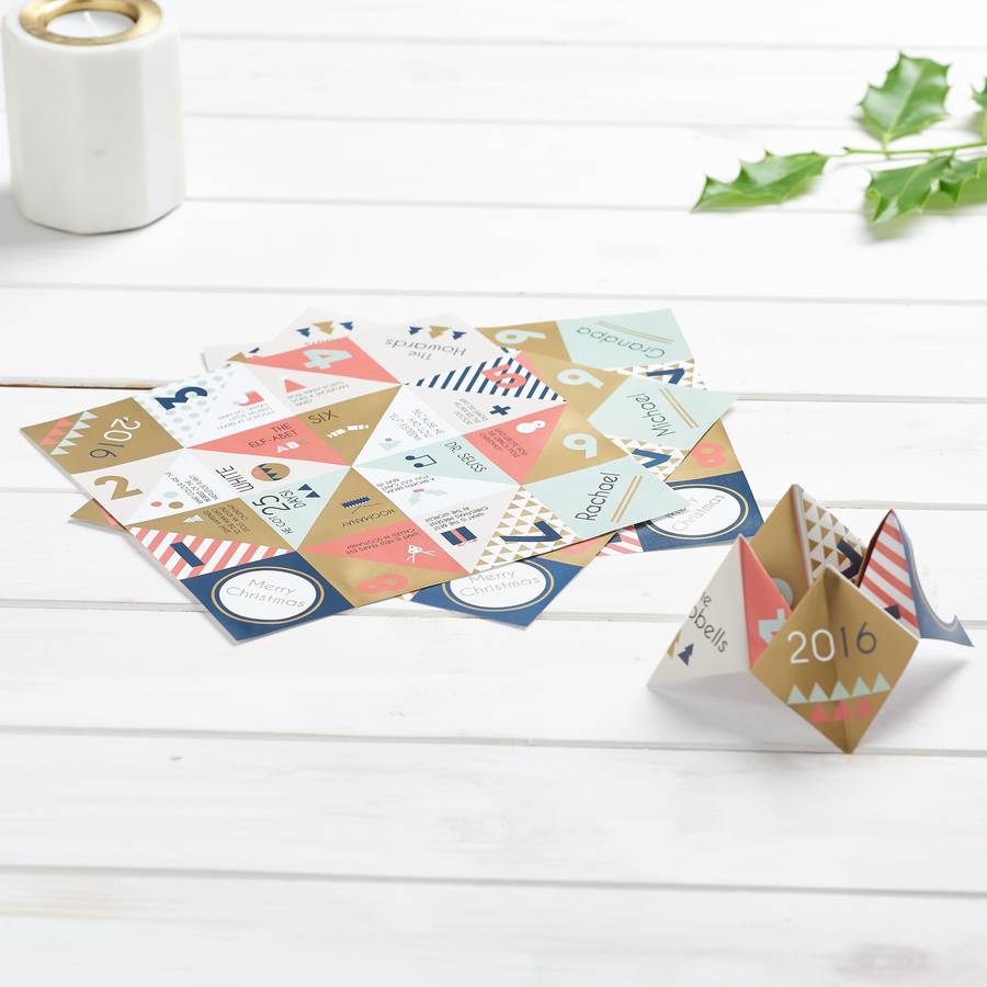personalised christmas cracker fortune teller by owl & otter