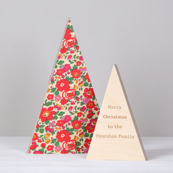 Personalised Liberty Print Tree Christmas Decoration, 3 of 3