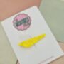 Neon Yellow Glitter Resin Hair Clip / Festival Fashion Barrette / Novelty Gift For Teenager, thumbnail 3 of 4