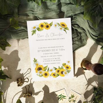 Sunflowers Flat Wedding Invitations, 4 of 7