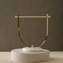 Brass Arched Towel Holder – Gold With White Marble Base, thumbnail 1 of 2