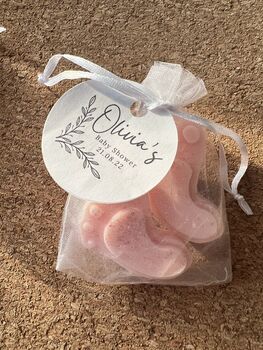 Personalised Baby Shower Wax Melt Favour Feet, 4 of 7