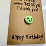Personalised Funny Bogey Crochet Birthday Card Handmade, thumbnail 8 of 12