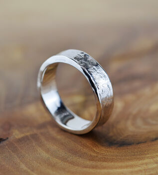 Textured 6mm Wide Silver Storybook Message Ring, 2 of 6
