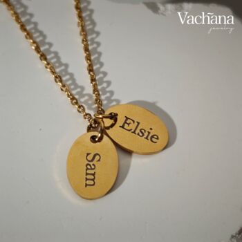 Personalized Oval Tag Pendant Necklace, 4 of 5
