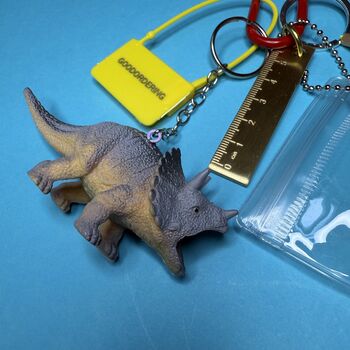 Brass Ruler Keyring Bag Charm Bunch With Dinosaur Goodordering, 7 of 7