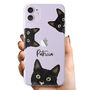 Personalised Black Cat Name Clear Phone Case, thumbnail 1 of 5