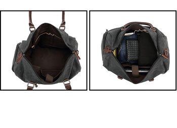 Canvas Holdall Duffel With Side Pockets, 10 of 12