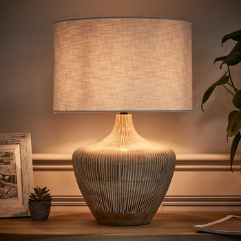 Clifford Textured Mango Wood Table Lamp, 3 of 7