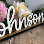 Personalised Wedding Surname Sign With Stand Decor, thumbnail 4 of 8