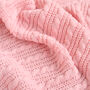 Personalise Dusty Pink Knitted Blanket With Bow, thumbnail 6 of 7