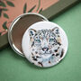 Inky Snow Leopard Compact Pocket Mirror, thumbnail 4 of 5