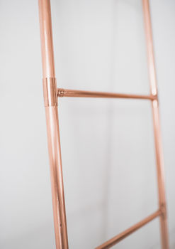 Copper Pipe Blanket And Towel Display Ladder, 3 of 4