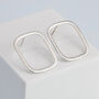 Sterling Silver Rectangle Stud Earrings, thumbnail 1 of 6