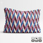 Pink, Blue And Burgundy Cotton Ikat Cushion Cover, thumbnail 1 of 8