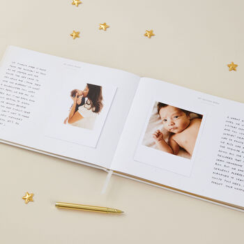 My Baby Journal Lullaby | Luxury Cloth Baby Memory Book With Gold Foil, 4 of 12