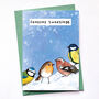 Seasons Tweetings Christmas Garden Birds Pun Card, thumbnail 1 of 5