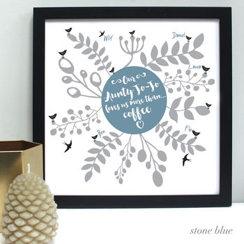 Personalised Our Aunty Loves…Framed Print, 3 of 6