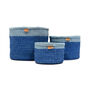 Tofauti: Two Blue Duo Colour Block Woven Basket, thumbnail 9 of 9
